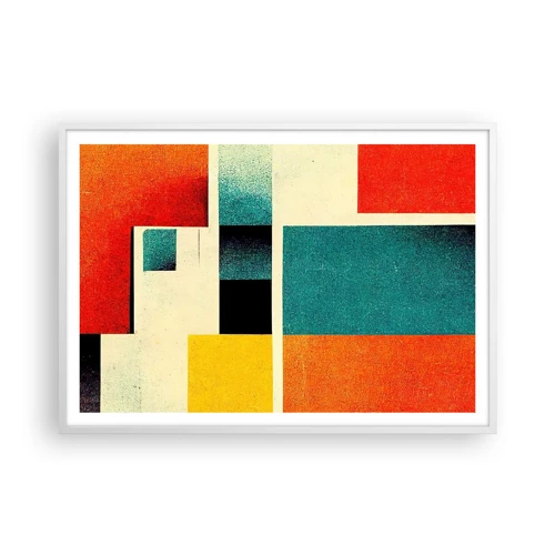 Affiche dans un cadre blanc - Poster - Abstraction géométrique – bonne énergie - 100x70 cm