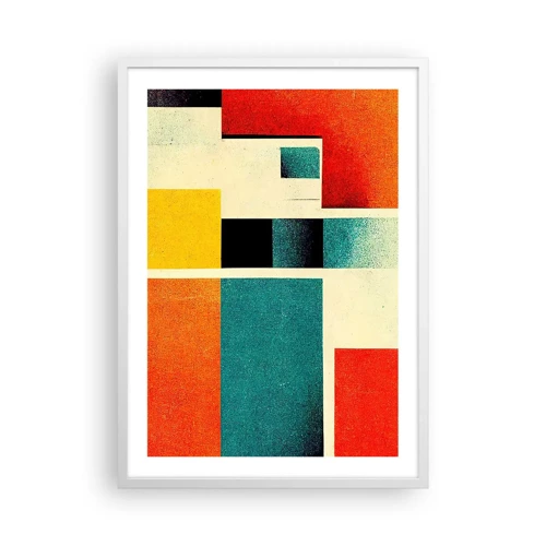 Affiche dans un cadre blanc - Poster - Abstraction géométrique – bonne énergie - 50x70 cm