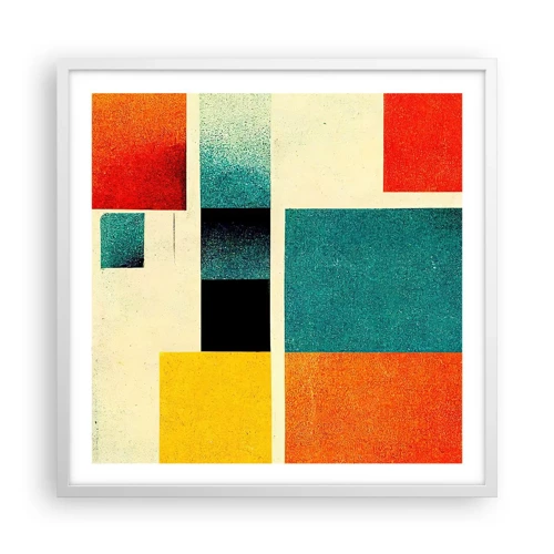 Affiche dans un cadre blanc - Poster - Abstraction géométrique – bonne énergie - 60x60 cm