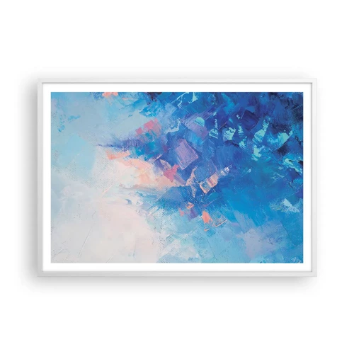 Affiche dans un cadre blanc - Poster - Abstraction hivernale - 100x70 cm