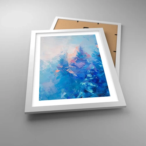 Affiche dans un cadre blanc - Poster - Abstraction hivernale - 30x40 cm