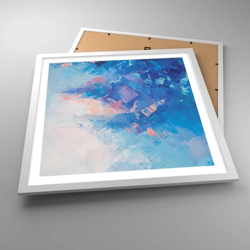 Affiche dans un cadre blanc - Poster - Abstraction hivernale - 50x50 cm