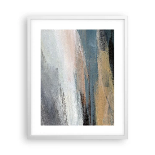 Affiche dans un cadre blanc - Poster - Abstraction : paysage nordique - 40x50 cm