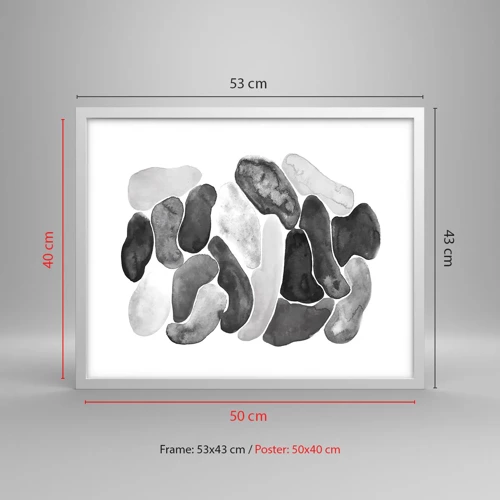 Affiche dans un cadre blanc - Poster - Abstraction rocheuse - 50x40 cm