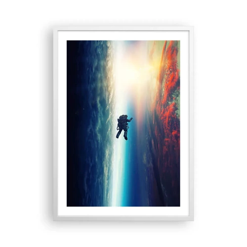 Affiche dans un cadre blanc - Poster - Affronter l'univers - 50x70 cm