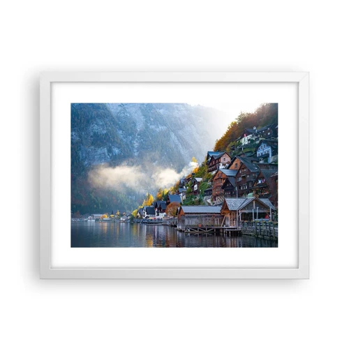Affiche dans un cadre blanc - Poster - Ambiance alpine - 40x30 cm