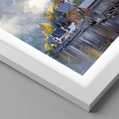 Affiche dans un cadre blanc - Poster - Ambiance alpine - 40x40 cm