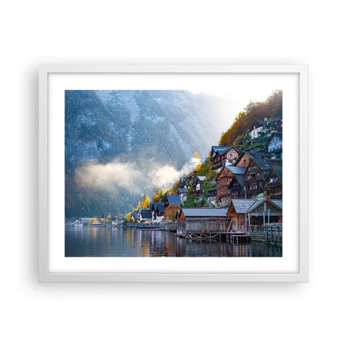 Affiche dans un cadre blanc - Poster - Ambiance alpine - 50x40 cm