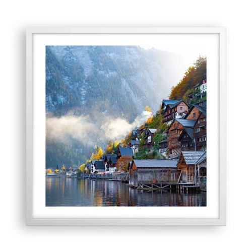 Affiche dans un cadre blanc - Poster - Ambiance alpine - 50x50 cm
