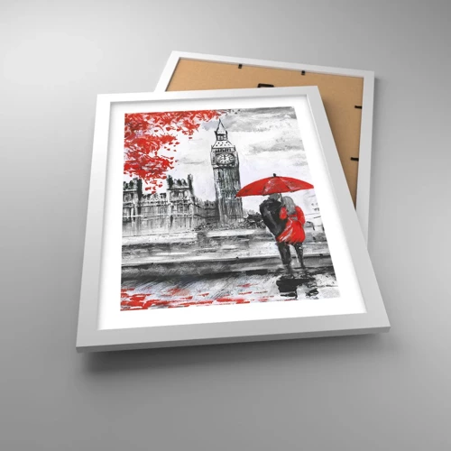 Affiche dans un cadre blanc - Poster - Amoureux de Londres - 30x40 cm