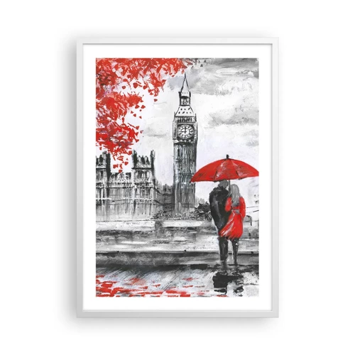 Affiche dans un cadre blanc - Poster - Amoureux de Londres - 50x70 cm