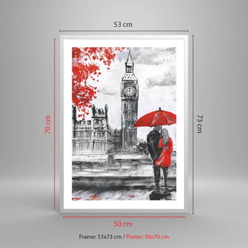 Affiche dans un cadre blanc - Poster - Amoureux de Londres - 50x70 cm