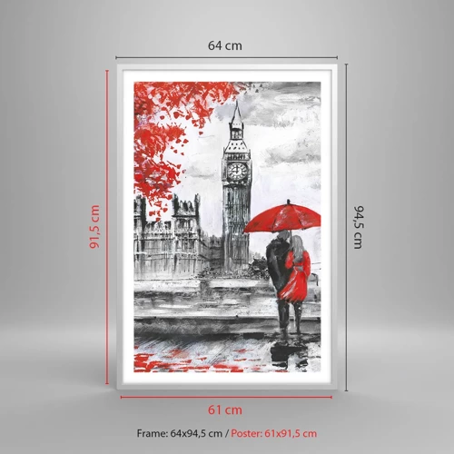 Affiche dans un cadre blanc - Poster - Amoureux de Londres - 61x91 cm