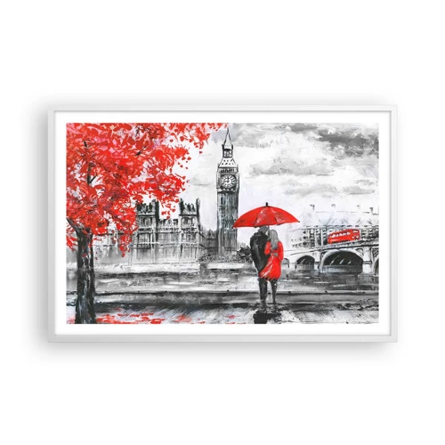 Affiche dans un cadre blanc - Poster - Amoureux de Londres - 91x61 cm