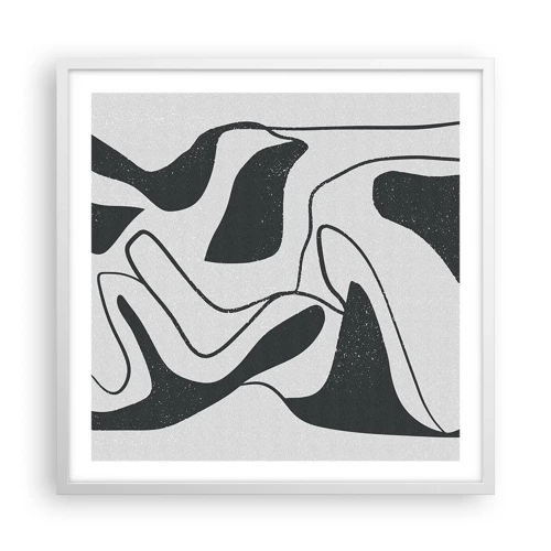 Affiche dans un cadre blanc - Poster - Amusement de labyrinthe abstrait - 60x60 cm