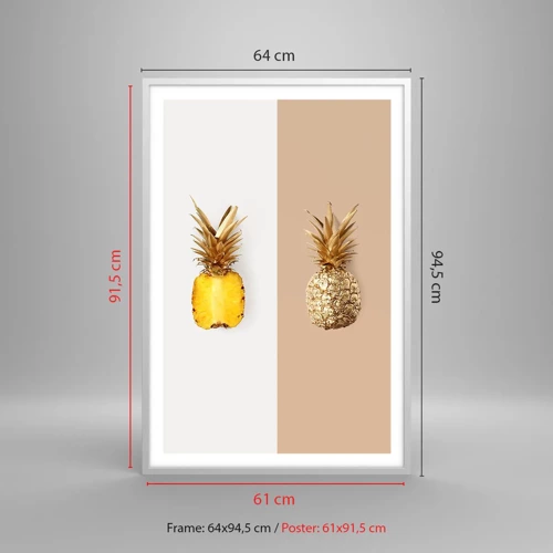 Affiche dans un cadre blanc - Poster - Ananas pour nous - 61x91 cm