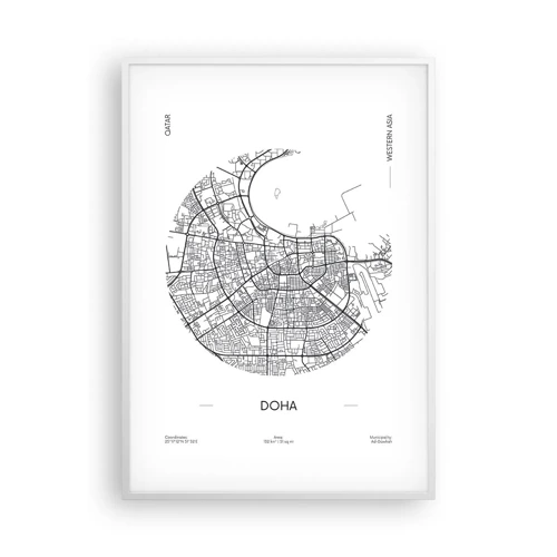 Affiche dans un cadre blanc - Poster - Anatomie de Doha - 70x100 cm