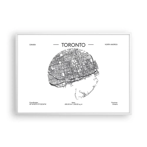 Affiche dans un cadre blanc - Poster - Anatomie de Toronto - 100x70 cm