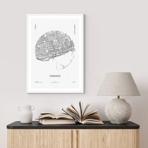 Affiche dans un cadre blanc - Poster - Anatomie de Toronto - 30x40 cm