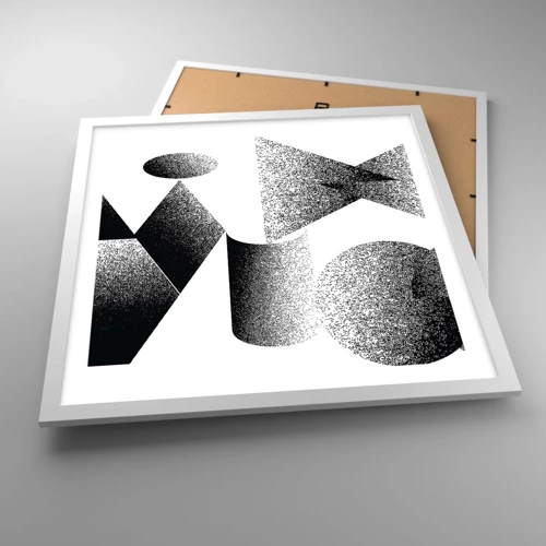 Affiche dans un cadre blanc - Poster - Angles et ovales - 50x50 cm