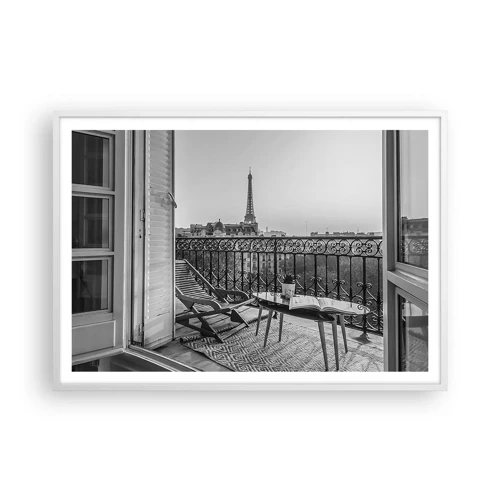 Affiche dans un cadre blanc - Poster - Après-midi parisien - 100x70 cm