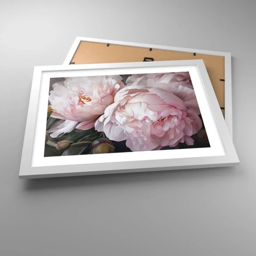Affiche dans un cadre blanc - Poster - Arrêté en pleine floraison - 40x30 cm