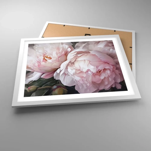 Affiche dans un cadre blanc - Poster - Arrêté en pleine floraison - 50x40 cm