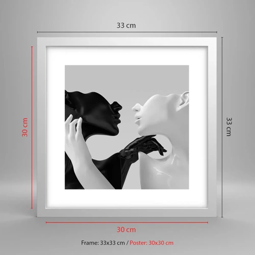 Affiche dans un cadre blanc - Poster - Attraction - désir - 30x30 cm