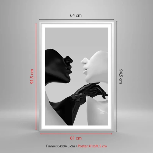 Affiche dans un cadre blanc - Poster - Attraction - désir - 61x91 cm