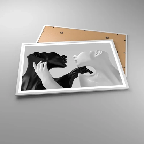 Affiche dans un cadre blanc - Poster - Attraction - désir - 91x61 cm