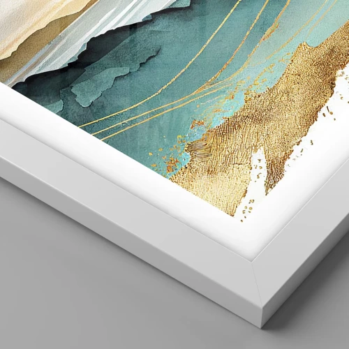 Affiche dans un cadre blanc - Poster - Au frontière de l’abstraction – paysage - 40x30 cm