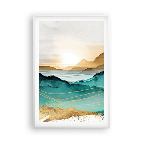 Affiche dans un cadre blanc - Poster - Au frontière de l’abstraction – paysage - 61x91 cm