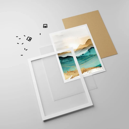 Affiche dans un cadre blanc - Poster - Au frontière de l’abstraction – paysage - 61x91 cm