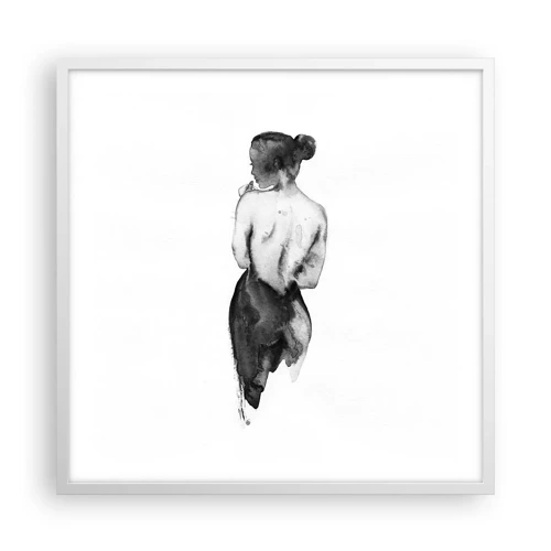 Affiche dans un cadre blanc - Poster - Auprès d'elle, le monde disparaît - 60x60 cm