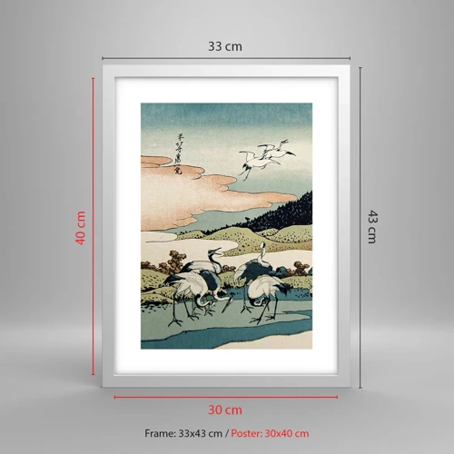 Affiche dans un cadre blanc - Poster - Avec une âme japonnaise - 30x40 cm
