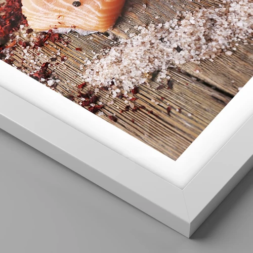 Affiche dans un cadre blanc - Poster - Aventure norvégienne dans la cuisine - 70x50 cm