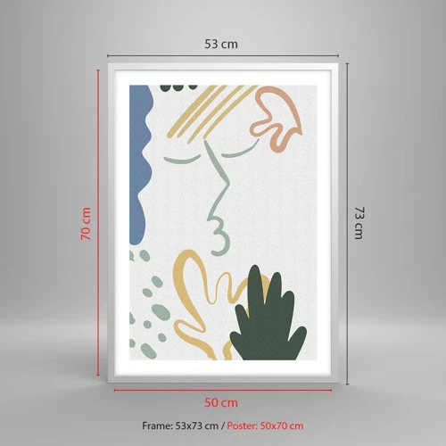 Affiche dans un cadre blanc - Poster - Baiser de fleurs - 50x70 cm