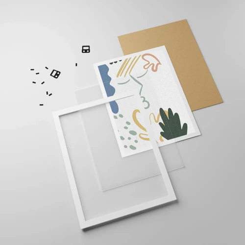 Affiche dans un cadre blanc - Poster - Baiser de fleurs - 61x91 cm