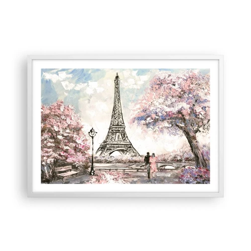 Affiche dans un cadre blanc - Poster - Balade d'avril à Paris - 70x50 cm