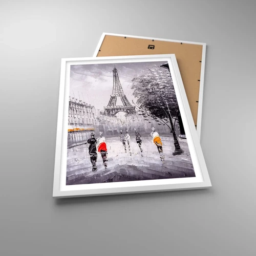 Affiche dans un cadre blanc - Poster - Balade parisienne - 50x70 cm