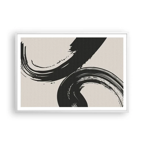Affiche dans un cadre blanc - Poster - Balayage circulaire - 100x70 cm