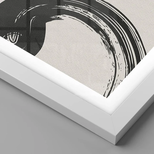 Affiche dans un cadre blanc - Poster - Balayage circulaire - 40x40 cm