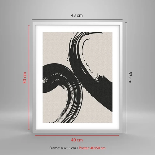 Affiche dans un cadre blanc - Poster - Balayage circulaire - 40x50 cm