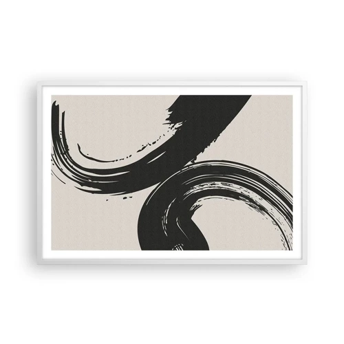 Affiche dans un cadre blanc - Poster - Balayage circulaire - 91x61 cm