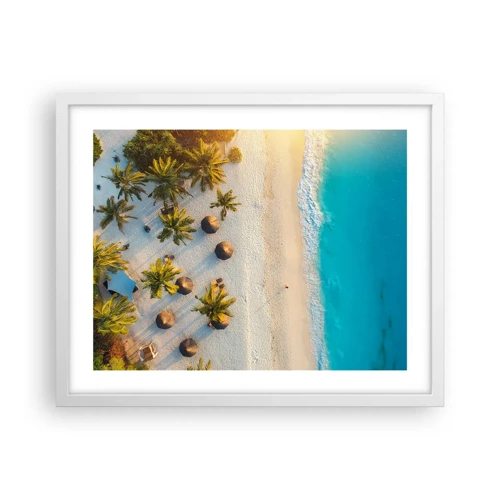 Affiche dans un cadre blanc - Poster - Bienvenue au paradis - 50x40 cm