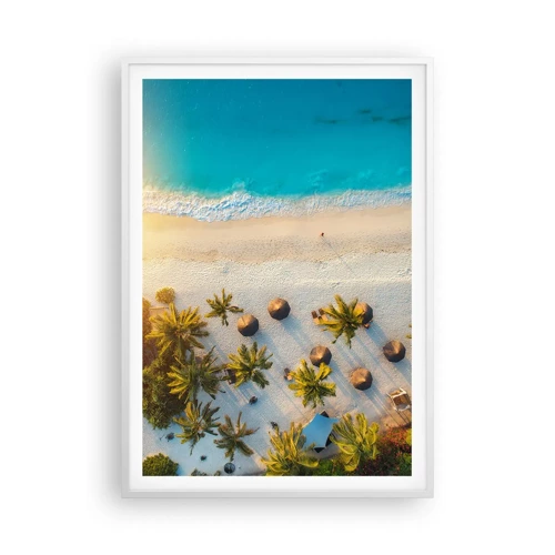 Affiche dans un cadre blanc - Poster - Bienvenue au paradis - 70x100 cm