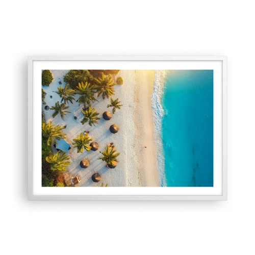 Affiche dans un cadre blanc - Poster - Bienvenue au paradis - 70x50 cm