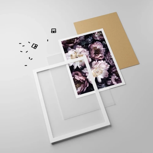 Affiche dans un cadre blanc - Poster - Bouquet à l'ancienne - 30x40 cm