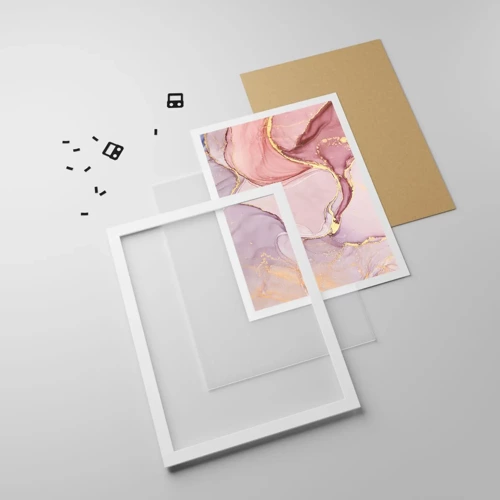 Affiche dans un cadre blanc - Poster - Caresse de couleurs - 70x100 cm