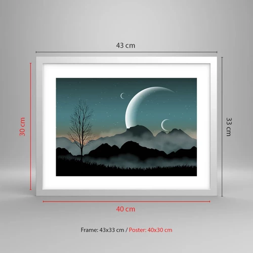Affiche dans un cadre blanc - Poster - Carnaval de la nuit étoilée - 40x30 cm
